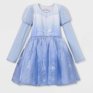 Girls’ Disney Frozen 2 Elsa Long Sleeve Cosplay Dress - Light Blue XXL